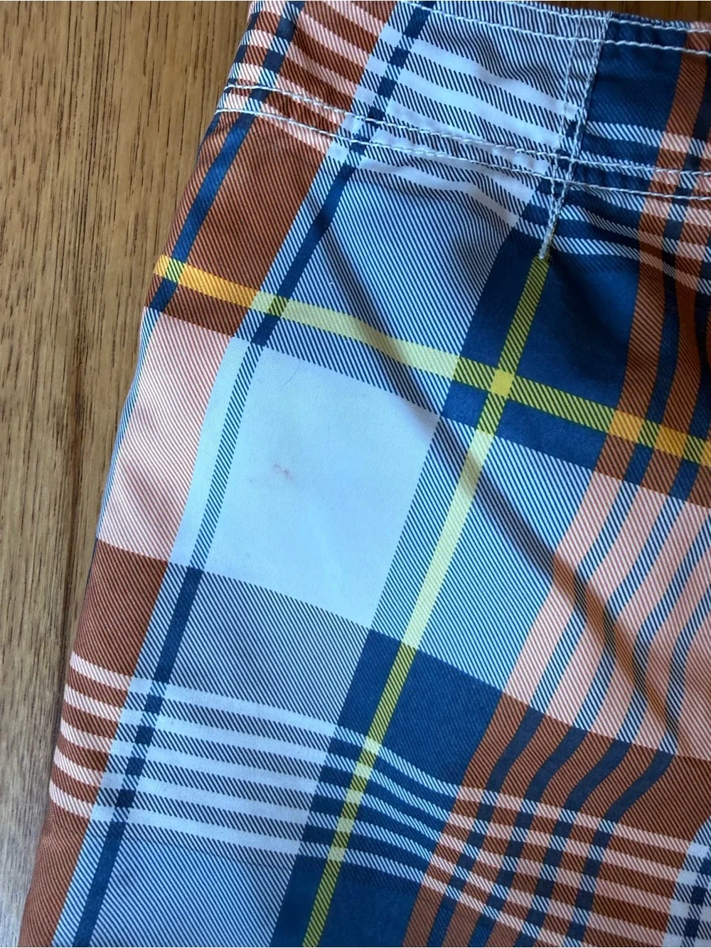 Old Navy Plaid Swim Board Shorts in Blue and Orange